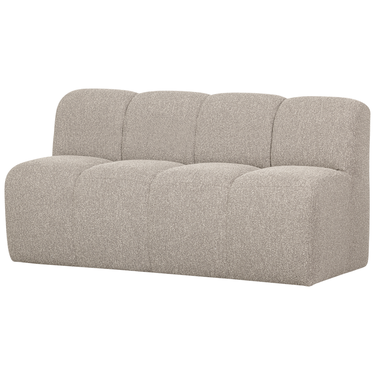 Woood Mojo spisebænk med ryglæn i beige melange bouclé stof, 164 cm