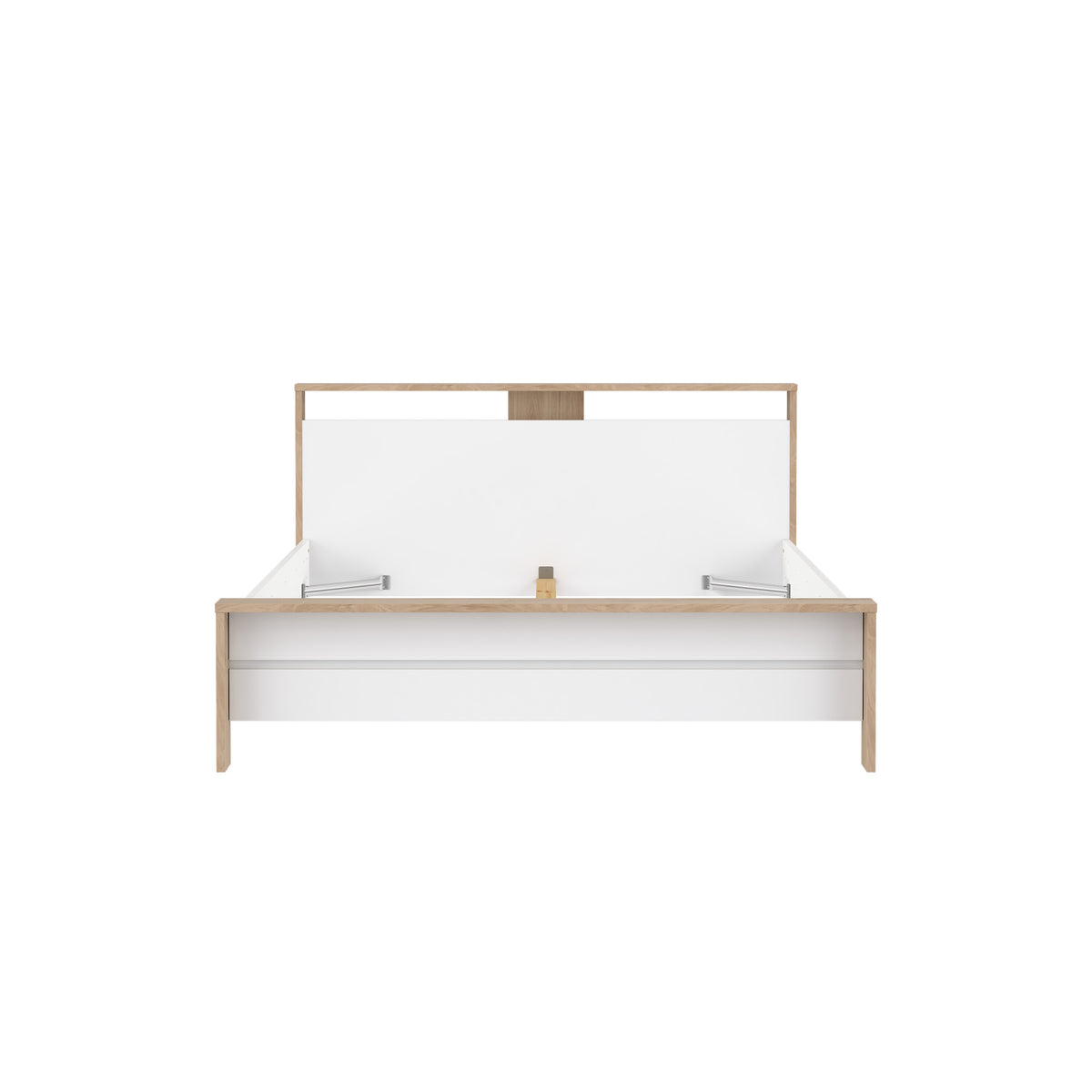 Tvilum Next sengeramme med sengegavl i Jackson Hickory og hvid højglans, 160x200