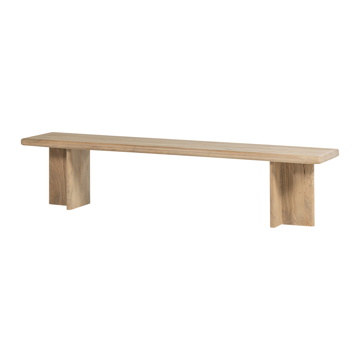 Woood Ato rektangulær spisebordsbænk i natur mangotræ, 180x45 cm