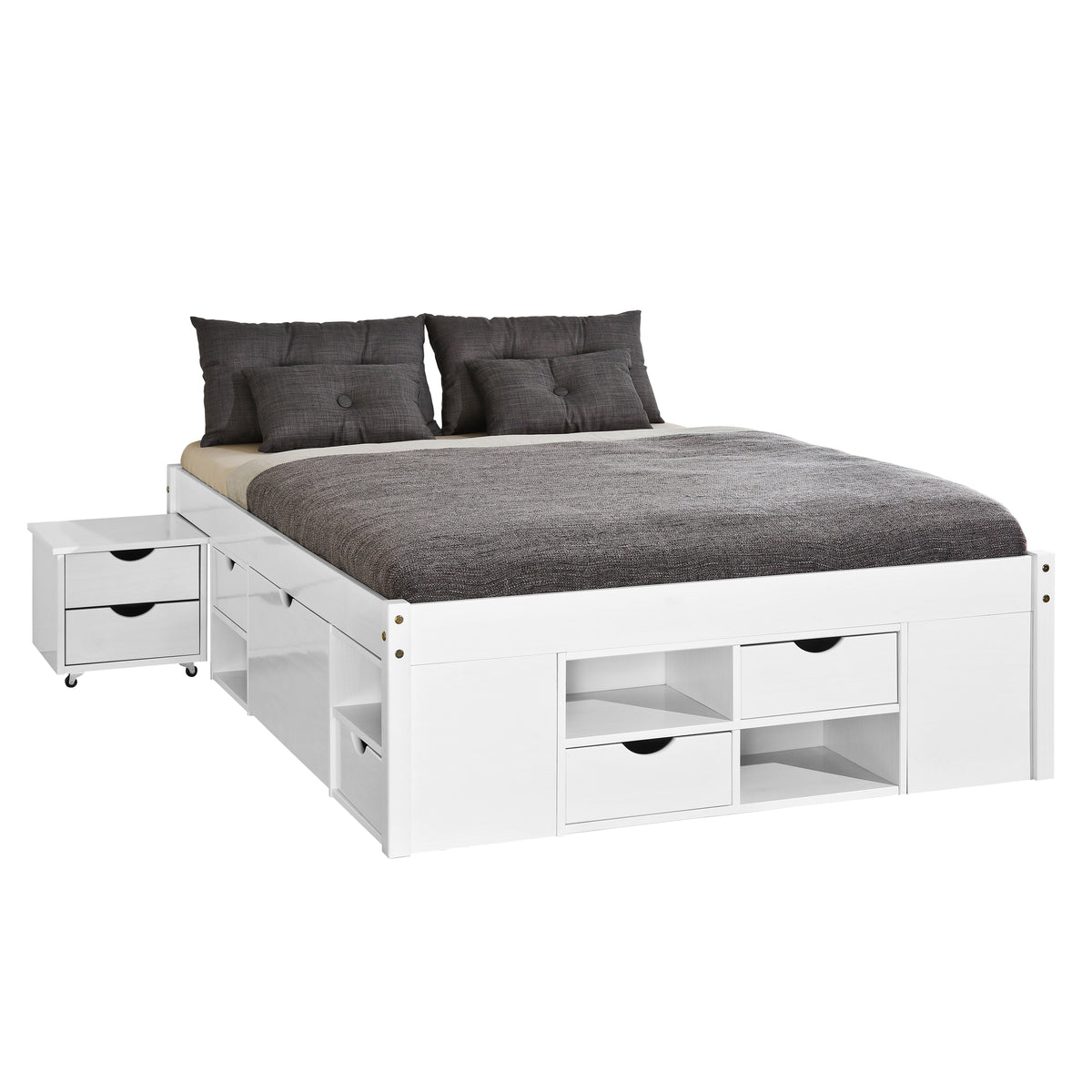 Se NORDIC LIVING COLLECTION Till sengeramme, m. 2 lamelbunde, 2 udtræksborde og skuffer - hvid fyrretræ (160x200) ❤ Kæmpe udvalg i Nordic Living Collection - Køb online på udsalg og tilbud lige nu ❤ Meget billig fragt og hurtig levering: 1 - 2 hverdage - Varenummer: Boboonline-127091 og barcode / Ean: 4010340201759 på lager - Udsalg på Møbler,
Senge og madrasser,
Senge,
Sengerammer,
Soveværelse,
Senge og madrasser Spar op til 51% - Over 785 kendte brands på udsalg