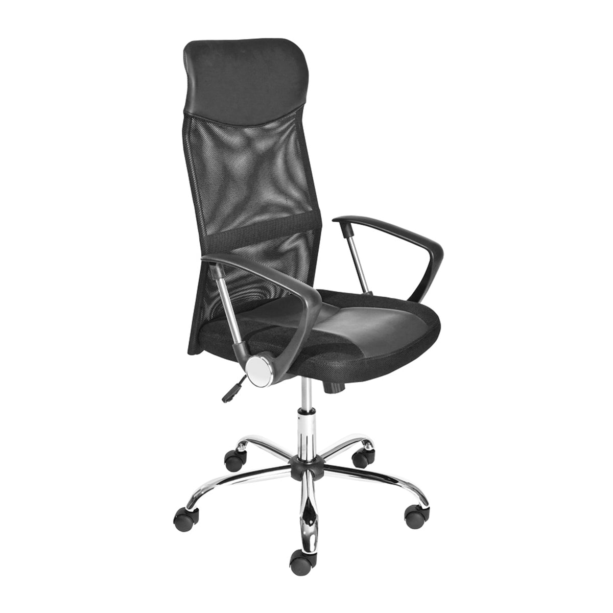 Sort Torino kontorstol fra Nordic Living Collection i PU og net med krom metal