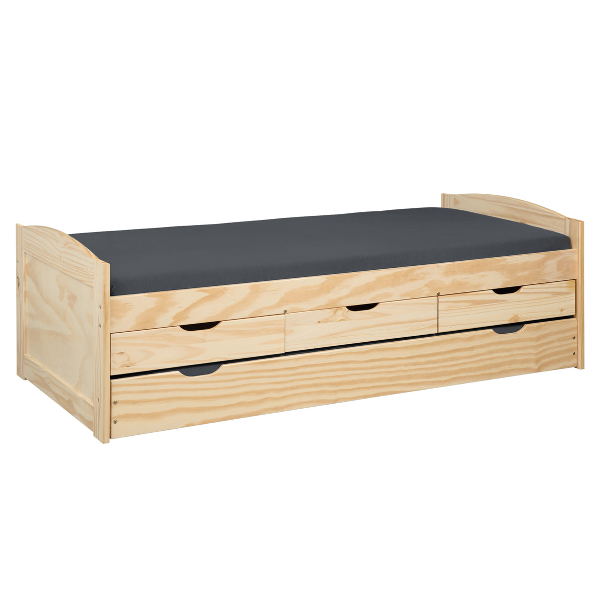 Se NORDIC LIVING COLLECTION Marinella funktionel seng 90x200 lavet af massivt træ i naturlig lak med 3 skuffer og ekstra soveplads inklusive lamelbund ❤ Kæmpe udvalg i Nordic Living Collection - Køb online på udsalg og tilbud lige nu ❤ Meget billig fragt og hurtig levering: 1 - 2 hverdage - Varenummer: Boboonline-127310 og barcode / Ean: 4010340352451 på lager - Udsalg på Spar op til 51% - Over 785 kendte brands på udsalg