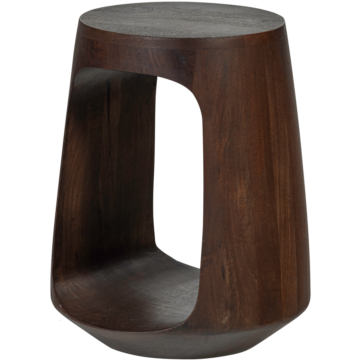 Woood Bayo rundt sidebord i valnød mangotræ
