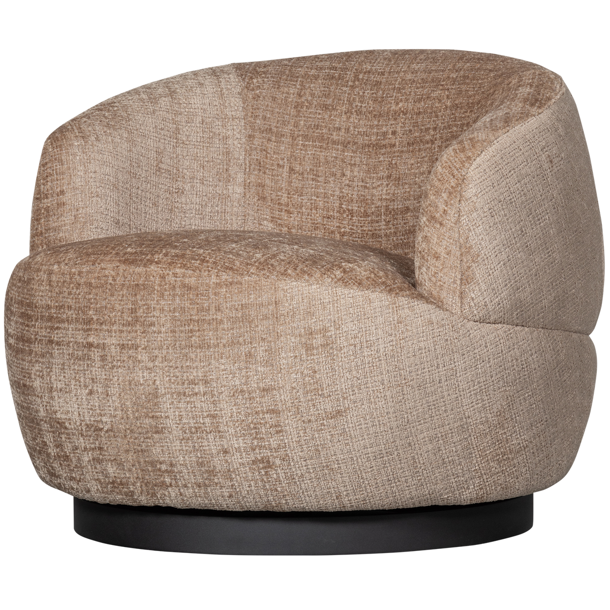 Sandfarvet Woolly drejestol fra Woood i chenille polyester stof