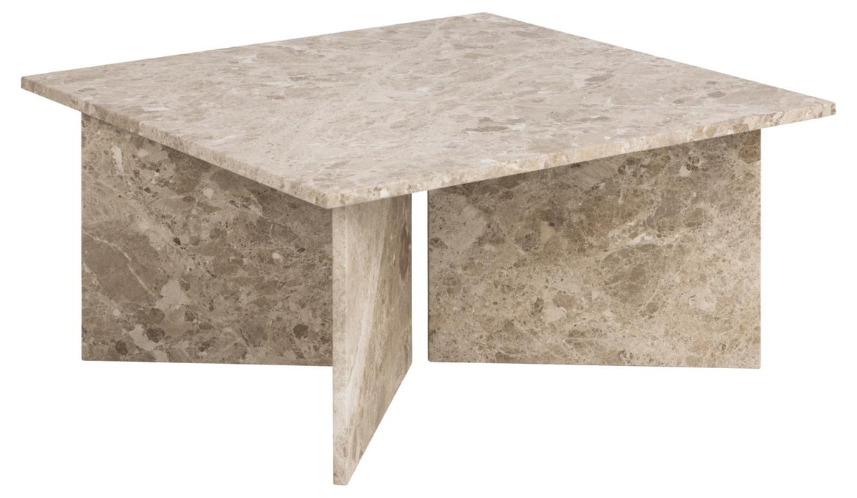 Act Nordic Vega kvadratisk sofabord i brun marmor, 90x90