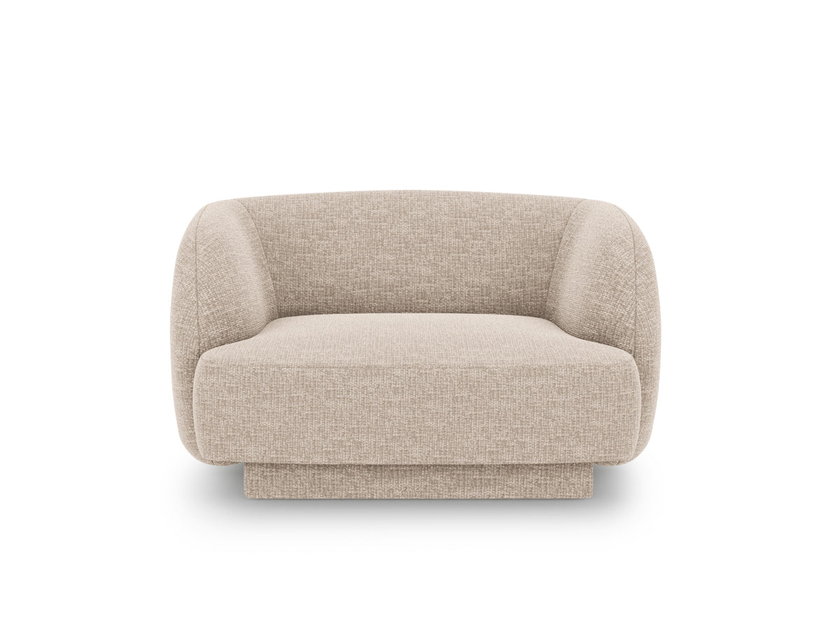Micadoni Miley hvilestol med armlæn i beige chenille og sort plast