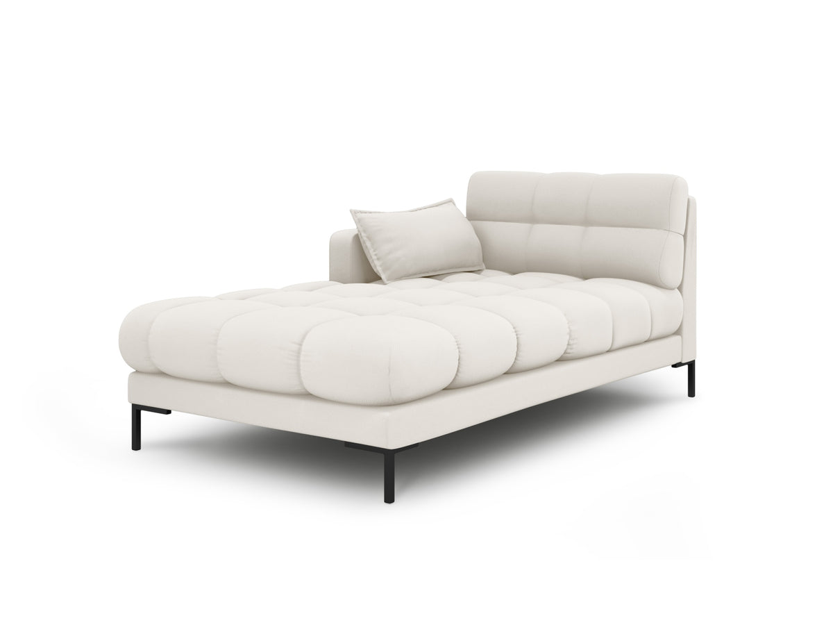 Micadoni Mamaia chaiselong, venstre, i beige stof og sort metal