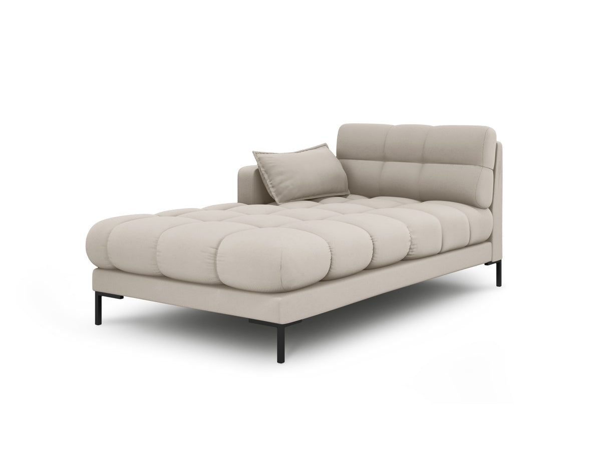 Beige Micadoni Mamaia chaiselong med sort metal, venstremodel
