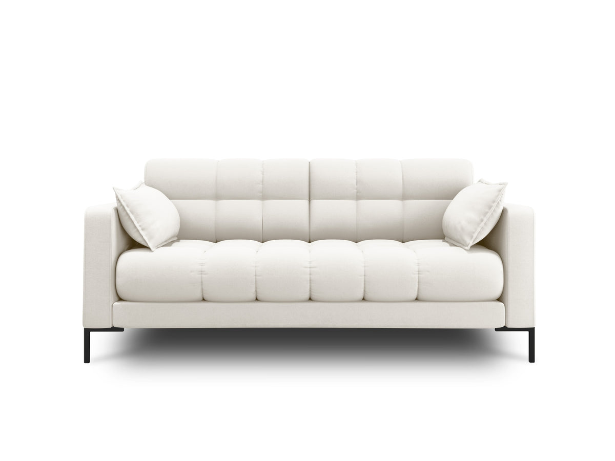 Micadoni Mamaia sofa med 2 sæder i beige stof og sort metal