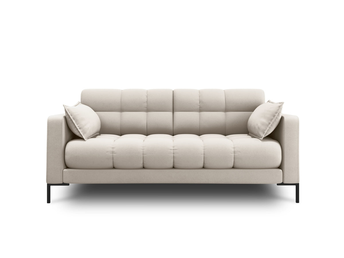 Micadoni Mamaia sofa med to sæder i beige stof og sort metal