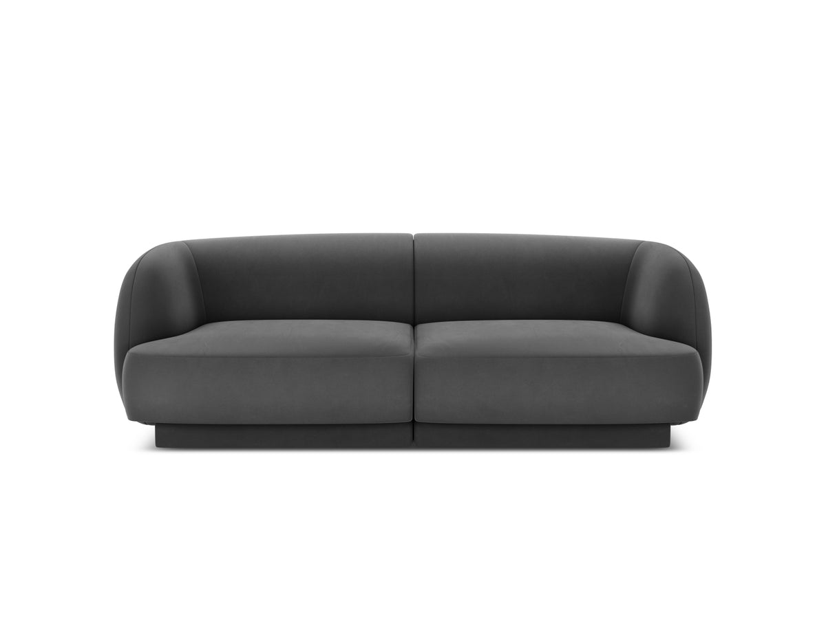 Micadoni Miley 2-personers sofa i grå fløjl med sort plast
