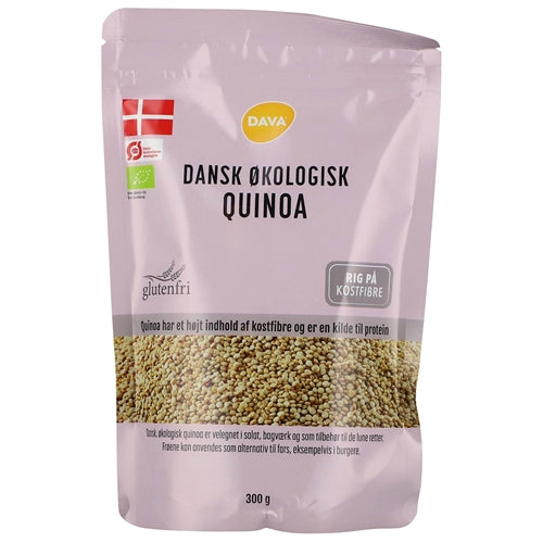 Pakning med danske økologiske quinoa, 300 gram, fra DAVA