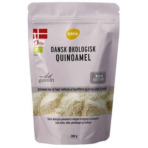 Pakning med dansk økologisk quinoamel, 300 gram, fra DAVA