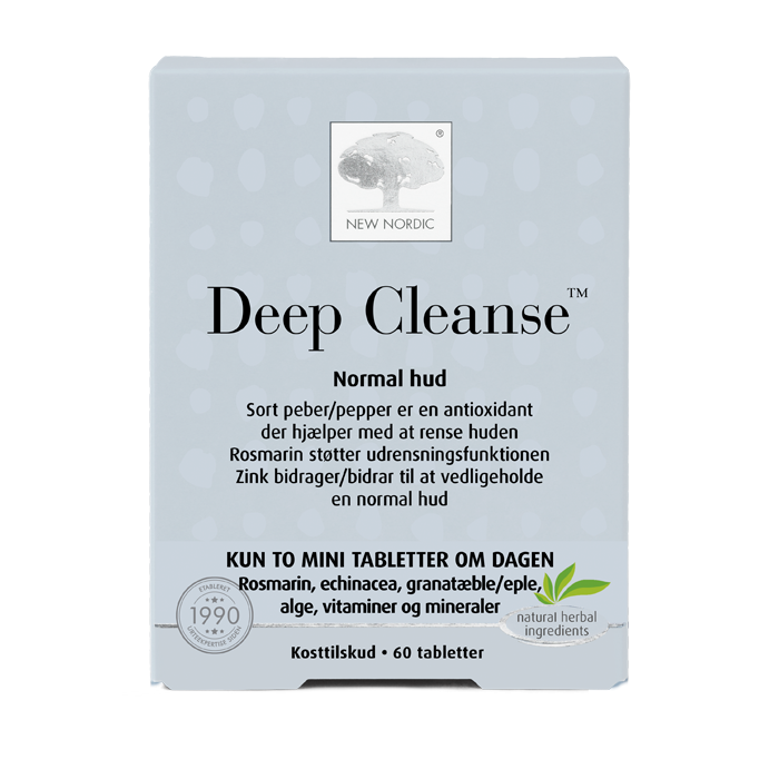 Se New Nordic Skin Care Deep Cleanse 60 tabl. ✔ Kæmpe udvalg i New Nordic - Køb online på udsalg og tilbud lige nu ✔ Hurtig levering til lave fragtpriser - Varenummer: Helsegrossisten-45210 og 5021807452101 på lager - Udsalg på Sundhed > Hud > Store besparelser – op til 77% - Shop over 2.281 kendte mærker på udsalg