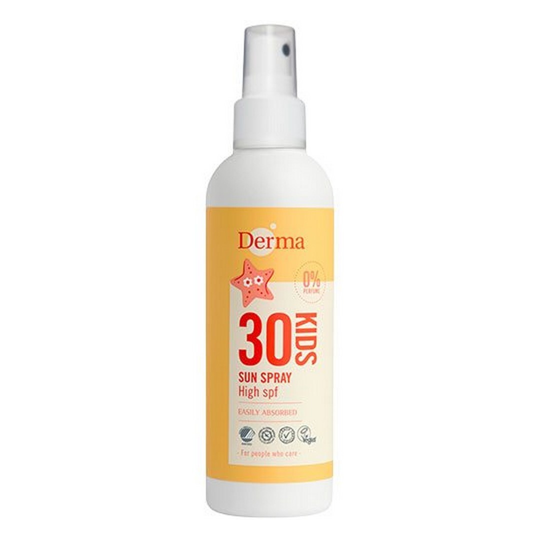 Flaske med Derma Kids solspray SPF 30, 200 ml