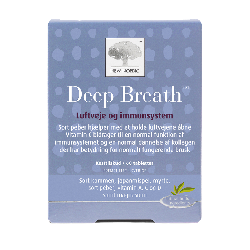 Se New Nordic Deep Breath 60 tabl ✔ Kæmpe udvalg i New Nordic - Køb online på udsalg og tilbud lige nu ✔ Super billig fragt og lynhurtig levering - Varenummer: Helsegrossisten-45450 og 5021807454501 på lager - Udsalg på Kosttilskud > > Spar stort – op til 71% - Over 2.739 kendte mærker på stort udsalg