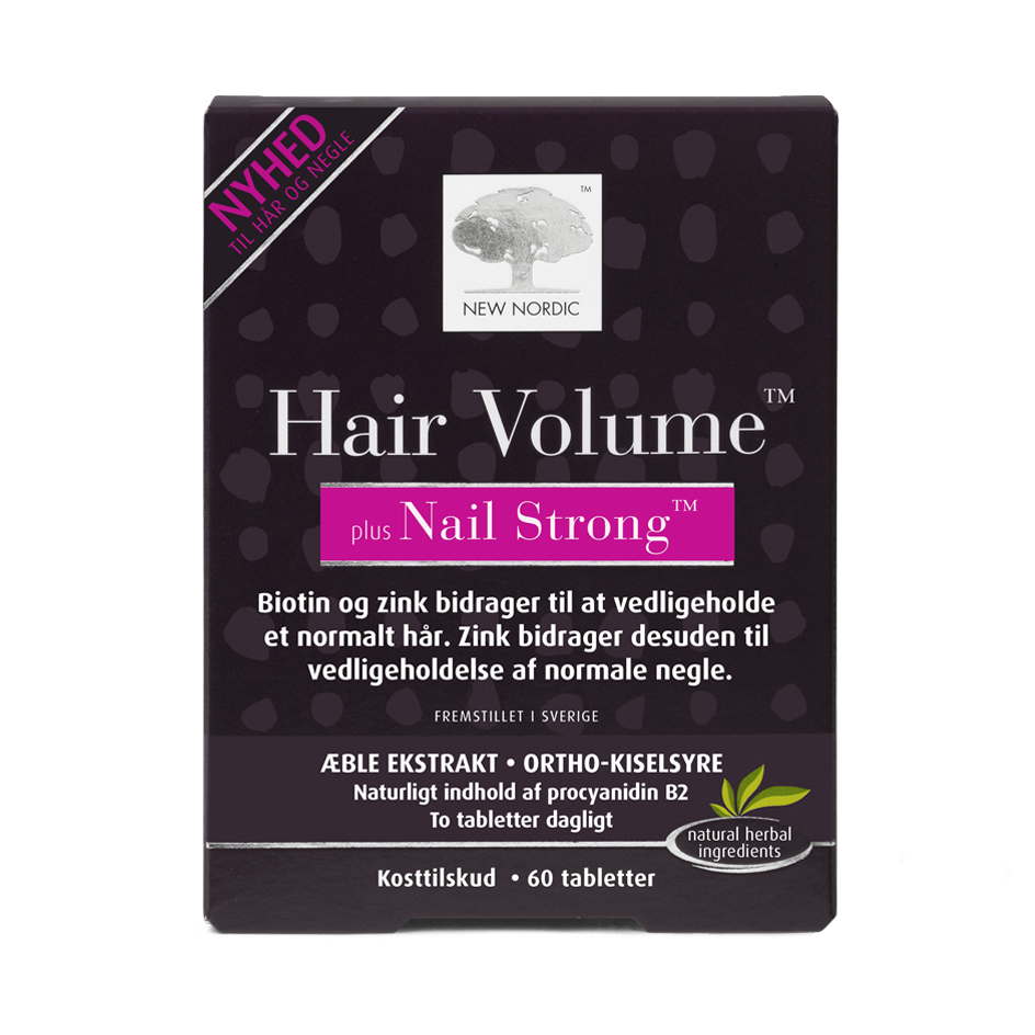 Se New Nordic Hair Volume plus Nail Strong 60 tabl. ✔ Kæmpe udvalg i New Nordic - Køb online på udsalg og tilbud lige nu ✔ Super billig fragt og lynhurtig levering - Varenummer: Helsegrossisten-45975 og 5021807459759 på lager - Udsalg på Sundhed > Hår > Hud Få op til 63% i rabat - Find over 1.798 mærker på udsalg