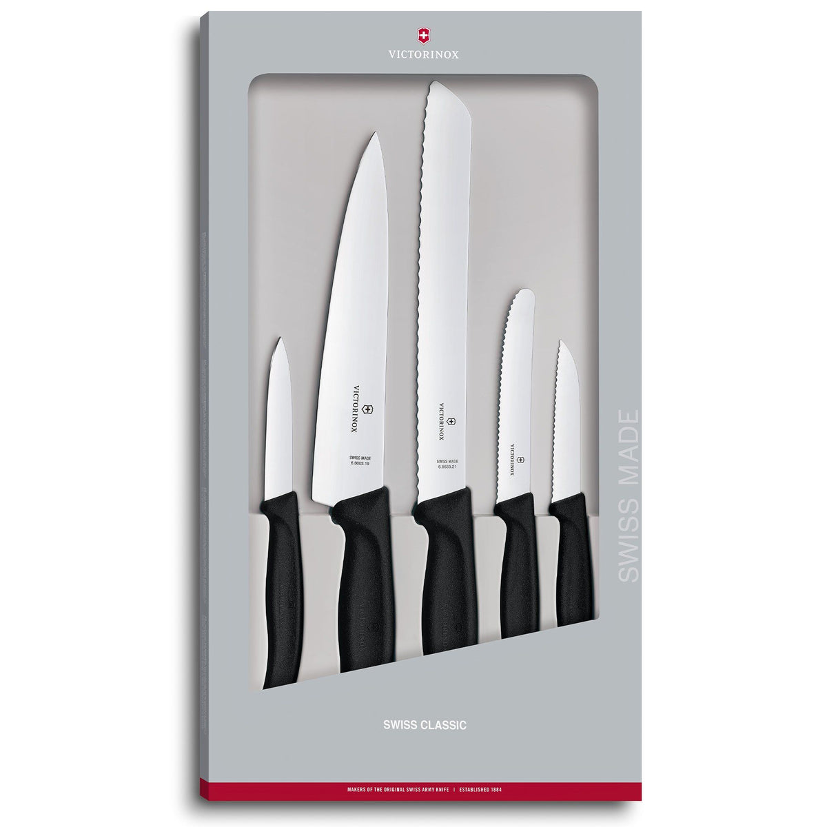 Victorinox Swiss Classic knivsæt med fem køkkenknive