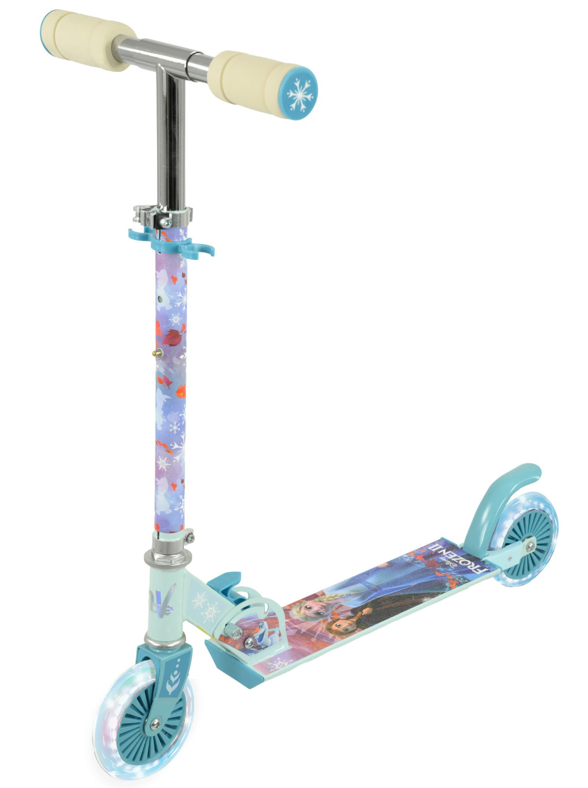 Foldbart Disney Frozen-løbehjul fra MV Sports med LED-hjul