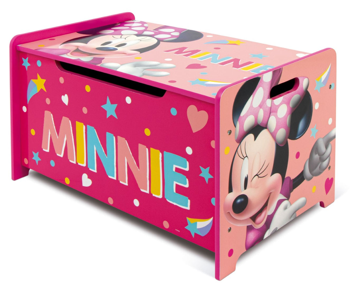 Disney Minnie Mouse legetøjskasse og bænk i malet træ fra Arditex