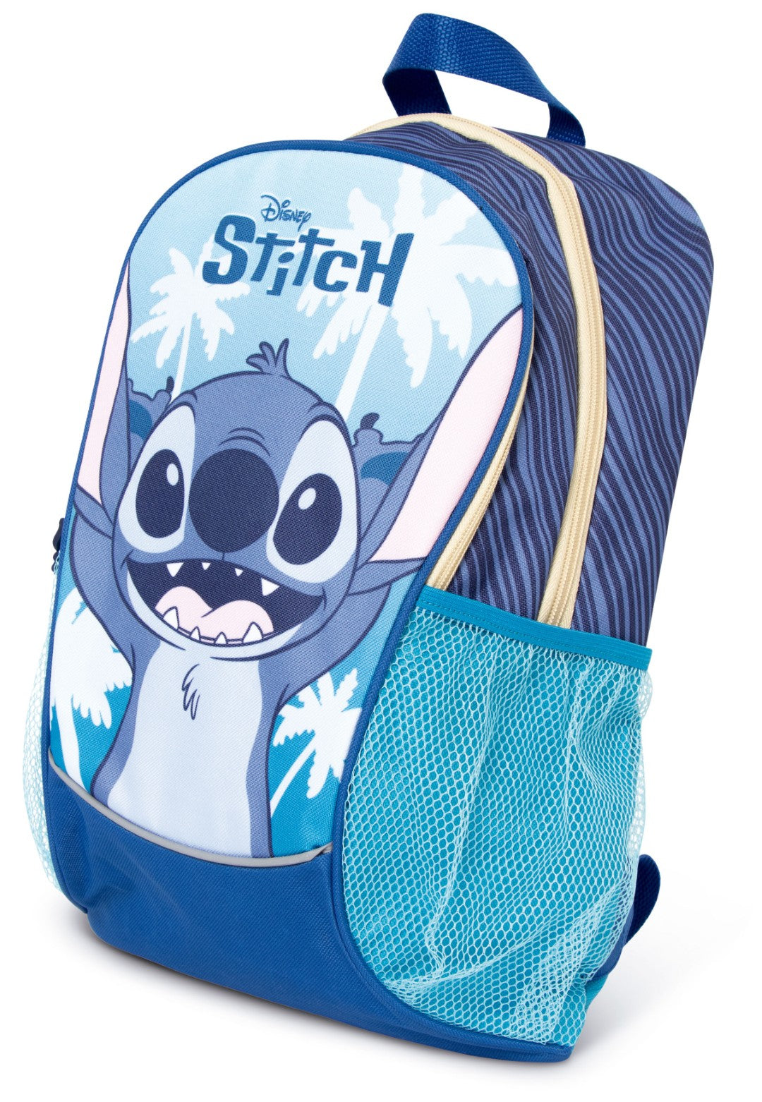 Disney Stitch junior rygsæk fra Arditex med forlomme, sidelommer og polstrede stropper