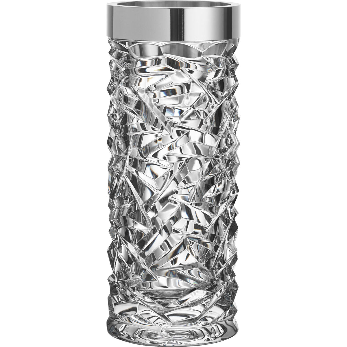 Orrefors Carat glasvase med asymmetrisk slebet glas og facetter