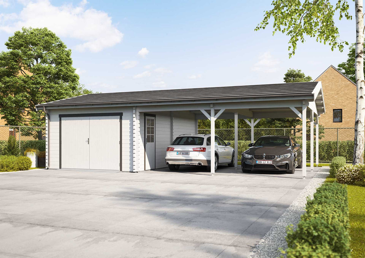 Hans 5 carport med garage og skur, 55,2 m², fra Sølund Huse