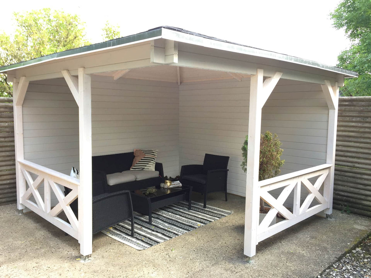 Dolly 3 halvåben lounge-pavillon på 10,8 m² til haven