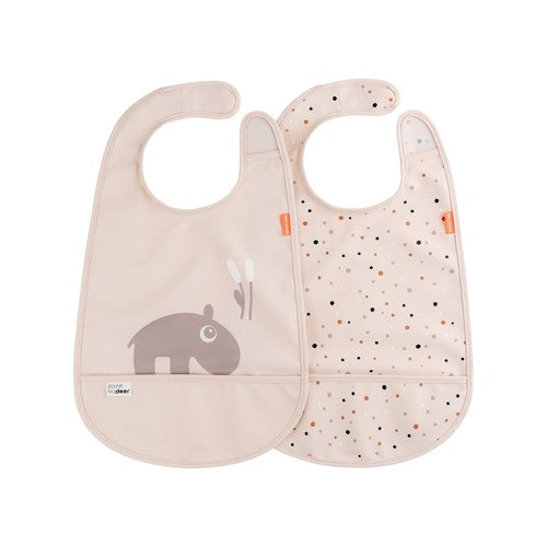 To vandtætte hagesmække med velcro og lomme fra Done by Deer