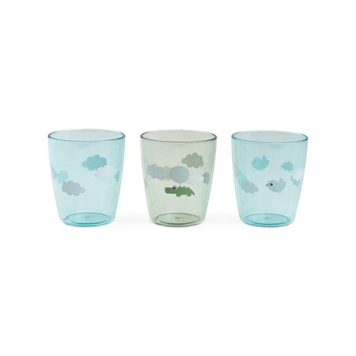 Done by Deer Yummy mini glas i 3-pack med Croco, Birdee og Happy clouds