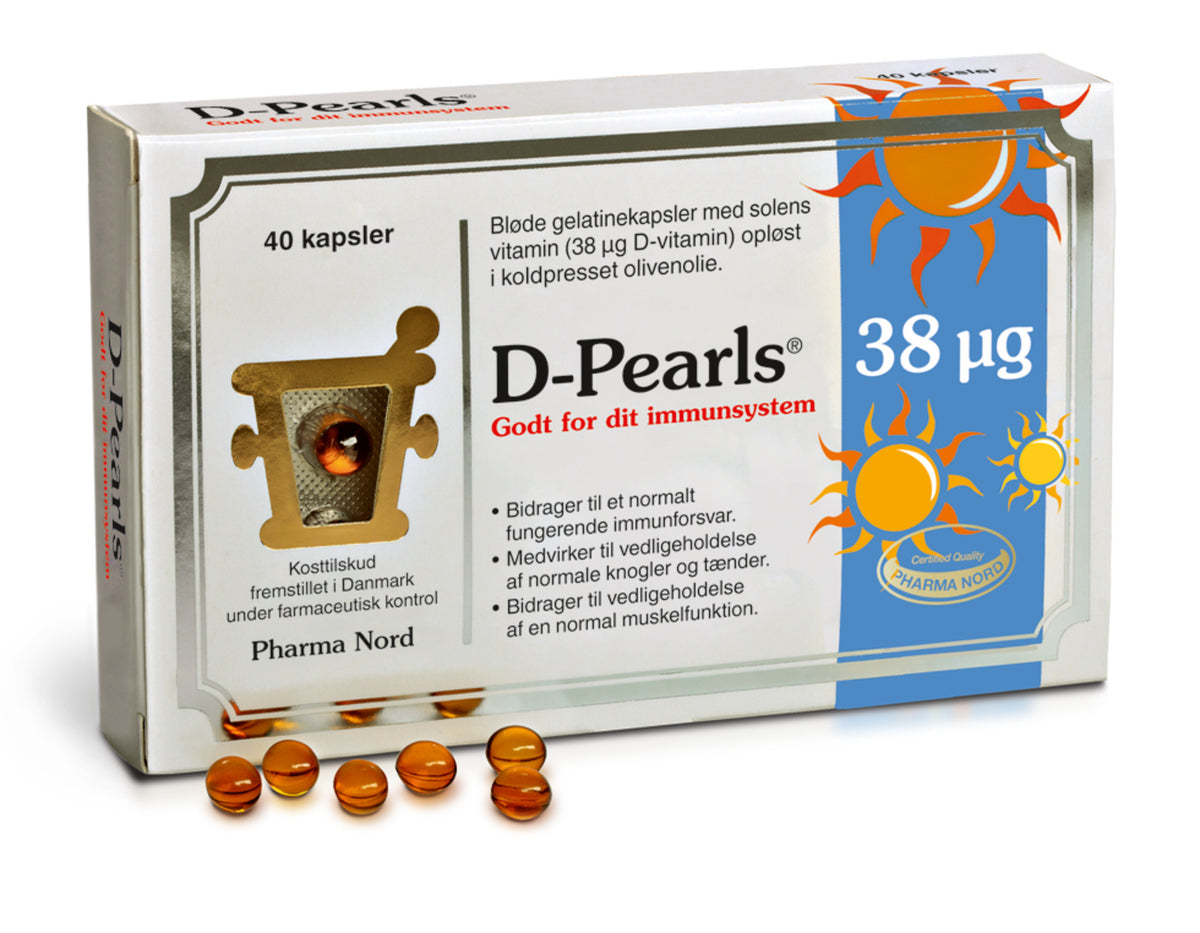 Se Pharma Nord D-Pearls 38 mcg - 40 kaps. ✔ Kæmpe udvalg i Pharma Nord - Køb online på udsalg og tilbud lige nu ✔ Hurtig levering til lave fragtpriser - Varenummer: Helsegrossisten-126100 og 5709976138100 på lager - Udsalg på Sundhed > Pharma Nord > D-Vitamin Op til 57% rabat - Kendte mærker på udsalg – over 1.329 mærker