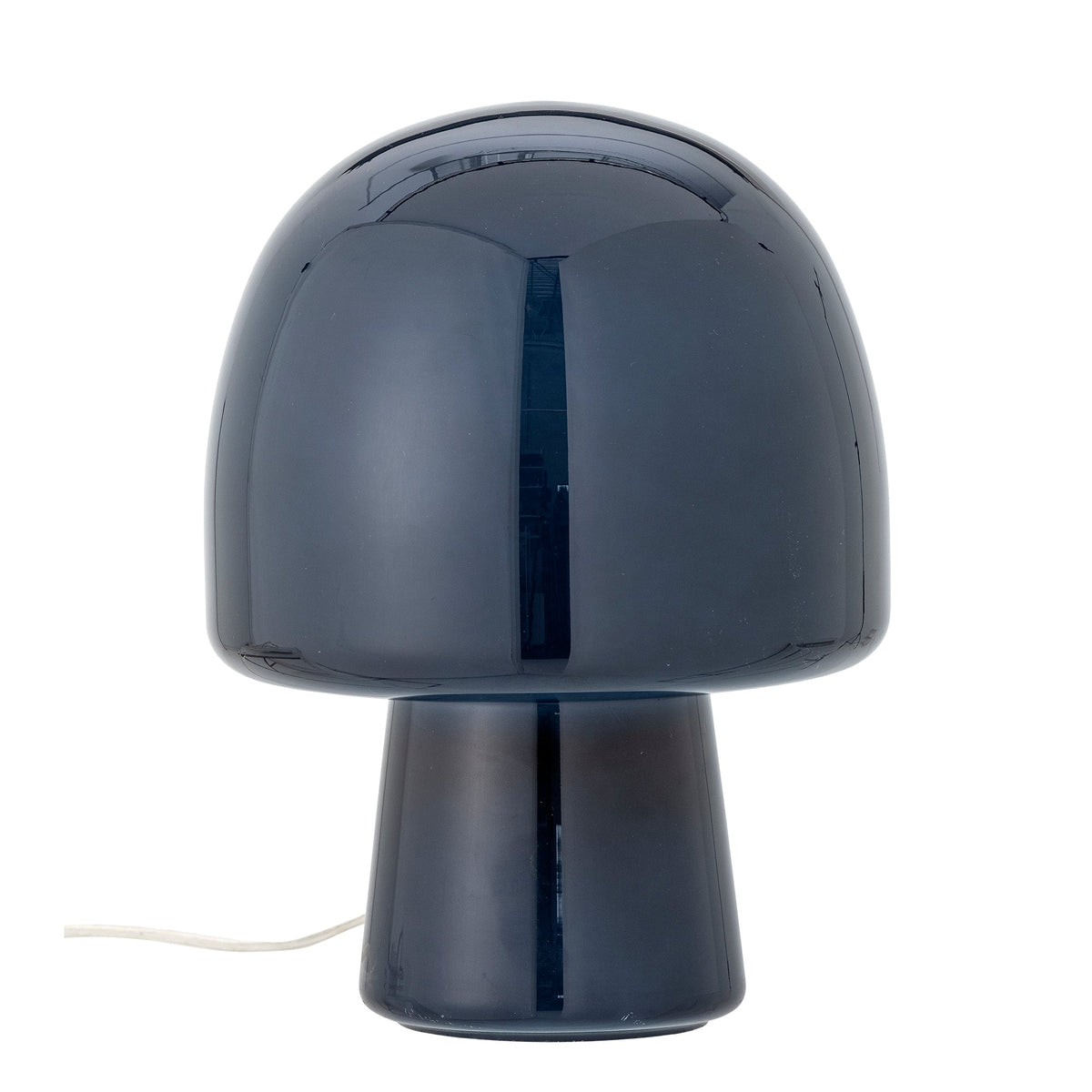 Blå bordlampe i glas fra Bloomingville, Paddy, ø20 cm og højde 26,5 cm