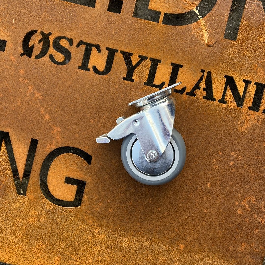 Fast hjul uden bremse, 75 mm i diameter, fra Jernbede