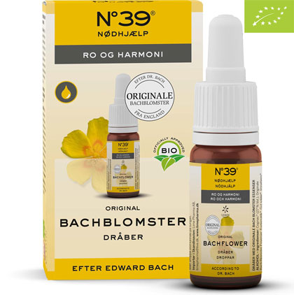 Glasflaske med pipette med økologisk Bachflower No. 39 dråber, 20 ml