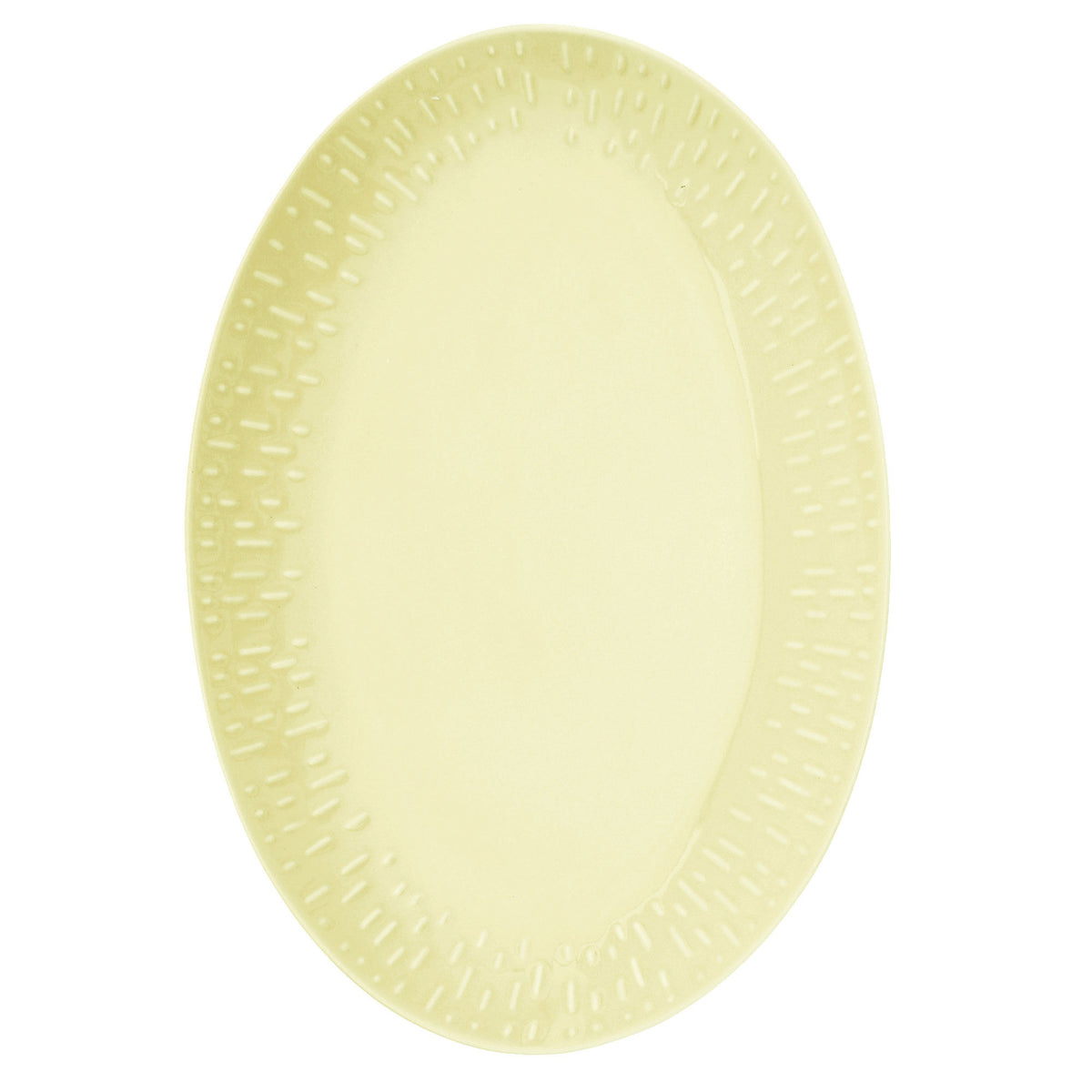 Lysegult Aida Confetti serveringsfad i farven lemon, 36 x 25,5 cm