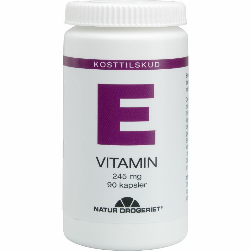 Natur-Drogeriet E-vitamin 245 mg, pakning med 90 bløde kapsler