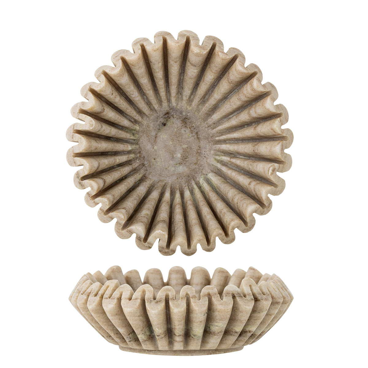 Harmonia skål i naturfarvet marmor fra Bloomingville, Ø17,5 x H6 cm