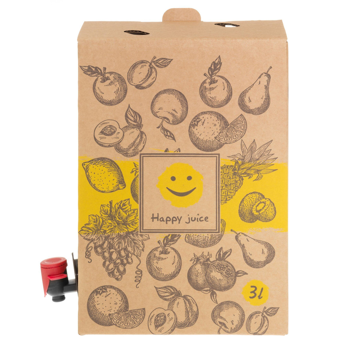 Fire Marjukka Bag in Box-poser på 3 liter med hane til saft og vin