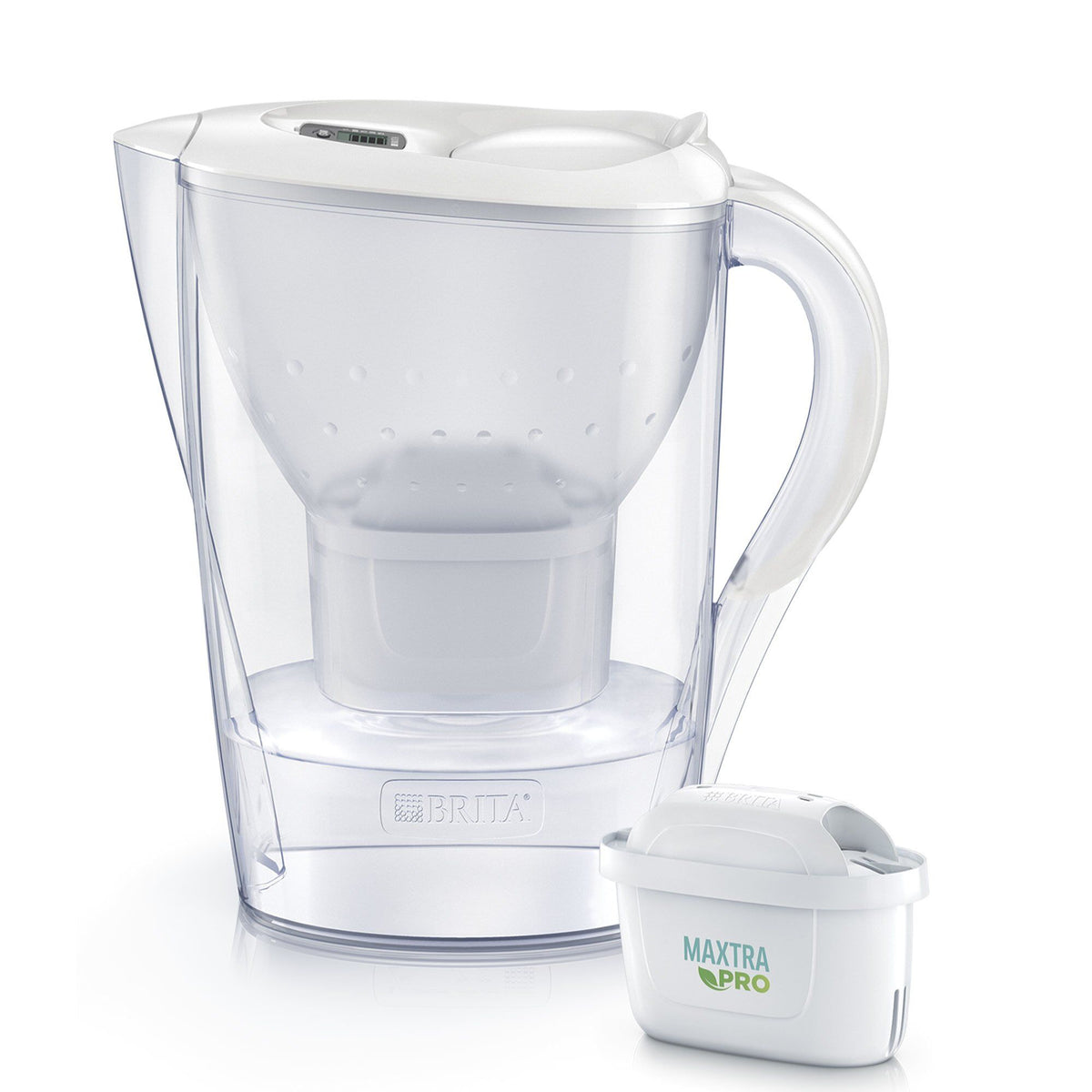Hvid Brita Marella vandfilterkande med MAXTRA PRO filter