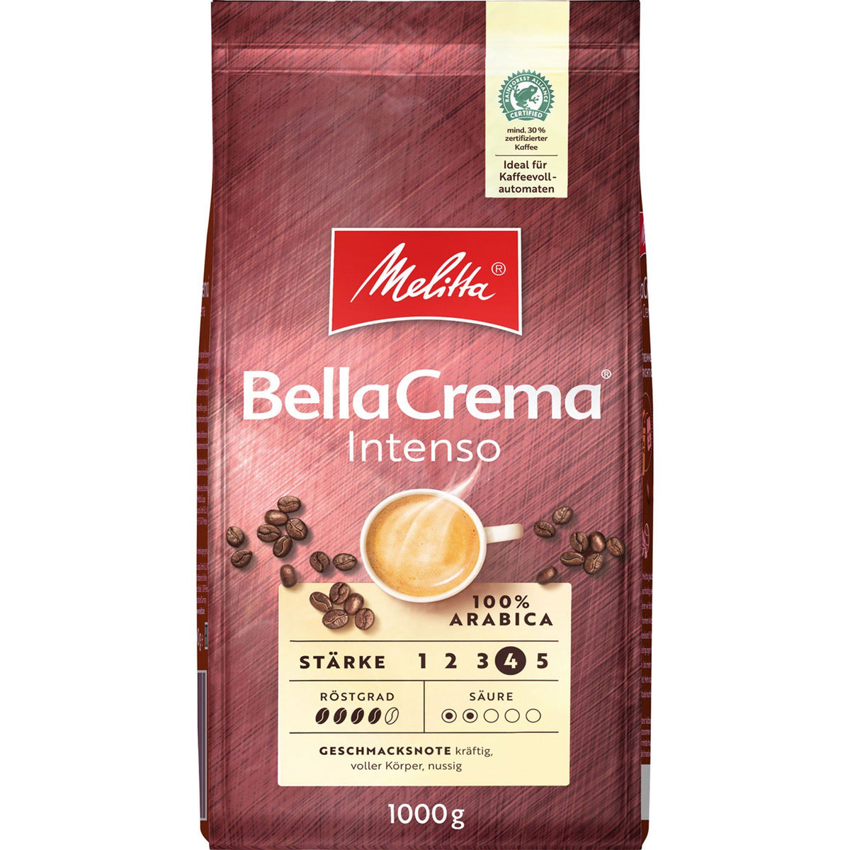 Melitta Bella Crema Intenso kaffebønner i 1 kg pose