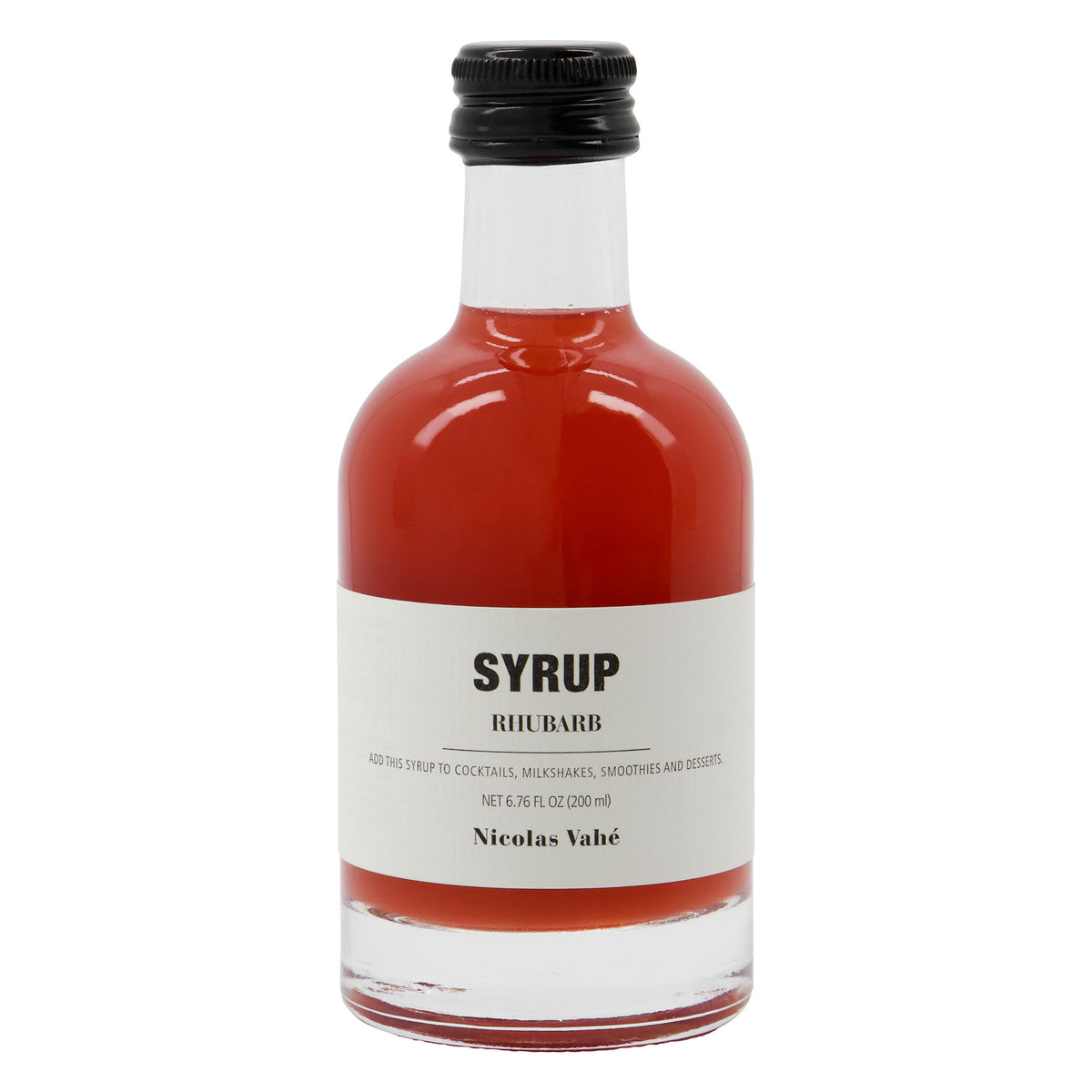 Flaske med Nicolas Vahé rabarbersirup på 200 ml