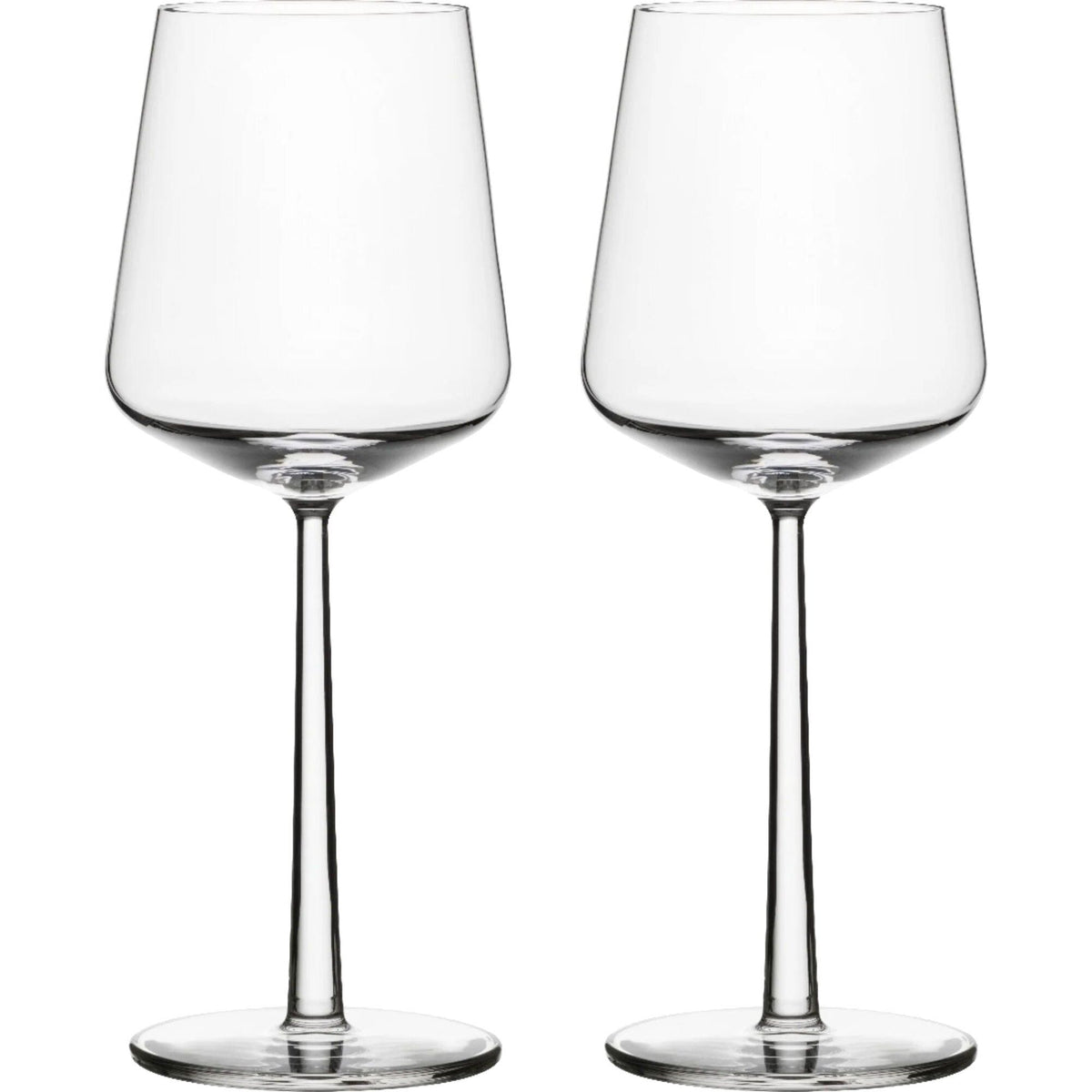 To Iittala Essence rødvinsglas med runde former og slankt udtryk