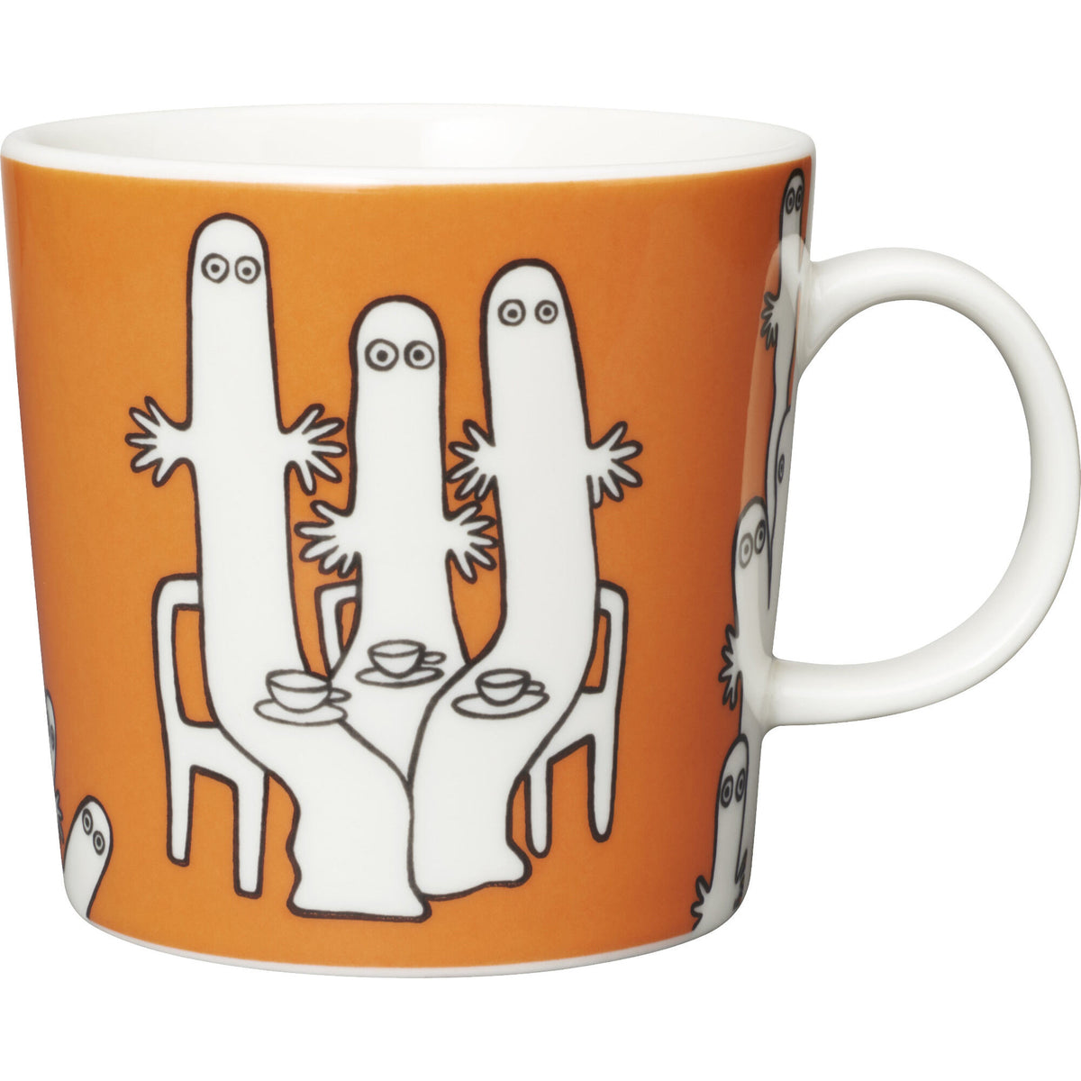 Moomin Arabia porcelænskrus med motiv af Hattifnatterne fra Mumidalen