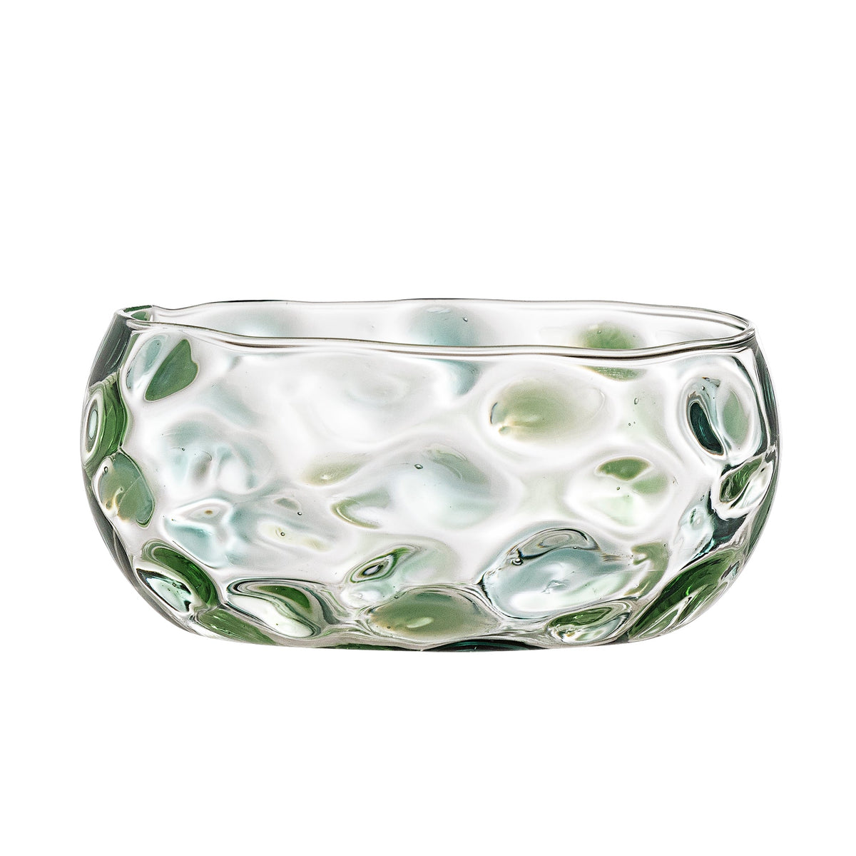Grøn Rondha skål i glas med glasdråber fra Creative Collection, Ø12 x H5 cm