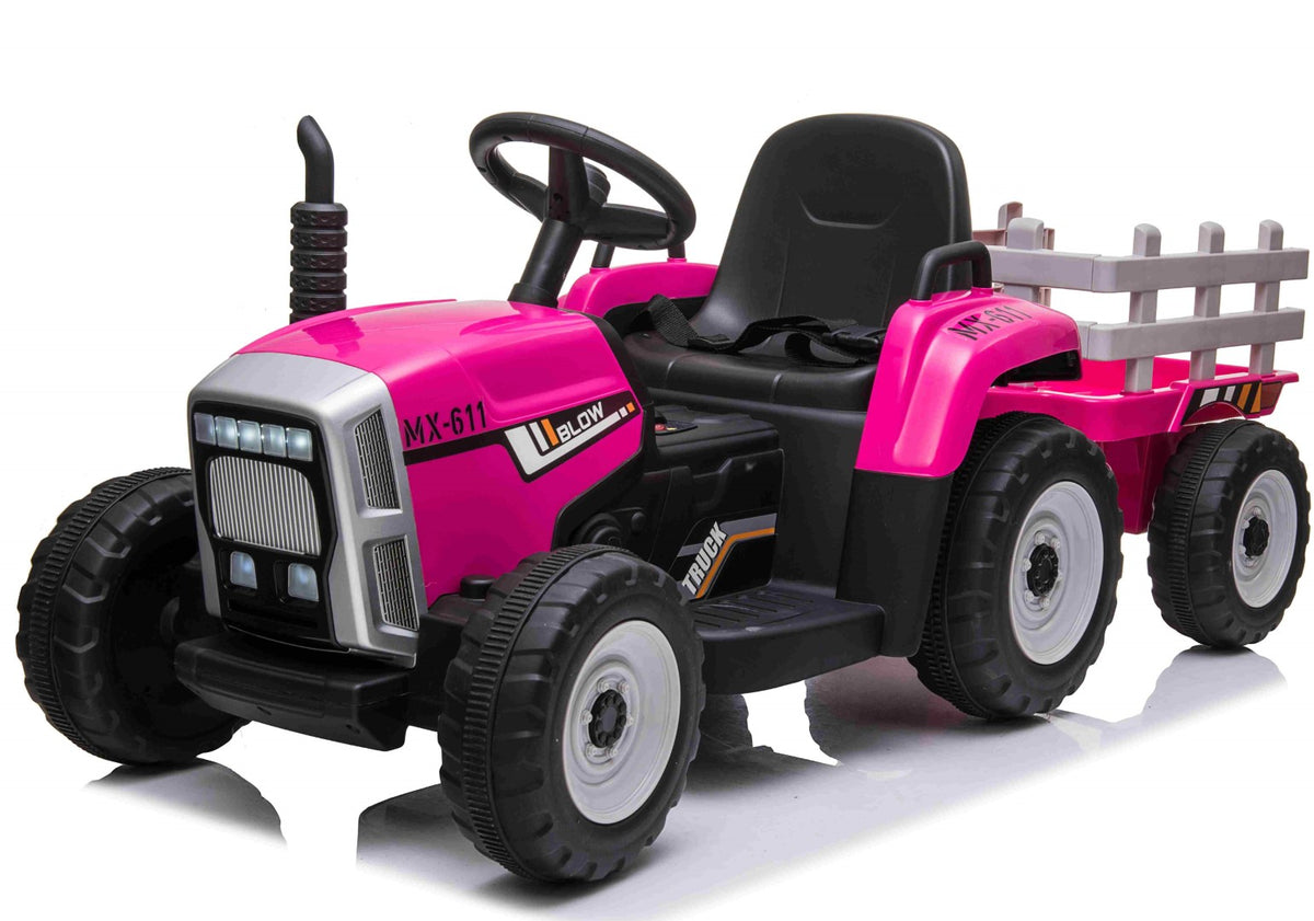 Se EL Traktor med anhænger Pink 12V m/2.4G, Lithium, lædersæde, Gummihjul ✔ Kæmpe udvalg i Megaleg - Køb online på udsalg og tilbud lige nu ✔ Super billig fragt og lynhurtig levering - Varenummer: MMAction-28304 og 5712548283047 på lager - Udsalg på Elbiler til Børn 10-12V (2 x motor) Spar stort – op til 71% - Over 2.739 kendte mærker på stort udsalg