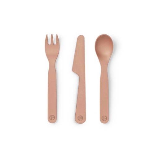 Elodie bestiksæt med 3 dele til børn i bioplast i farven Soft Terracotta