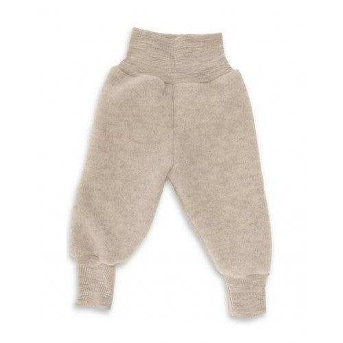 Engel babybukser i 100 % merino uld, sand melange, størrelse 74/80