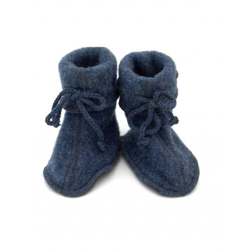 Engel uldfutter med bindebånd til baby i blue melange, størrelse 1