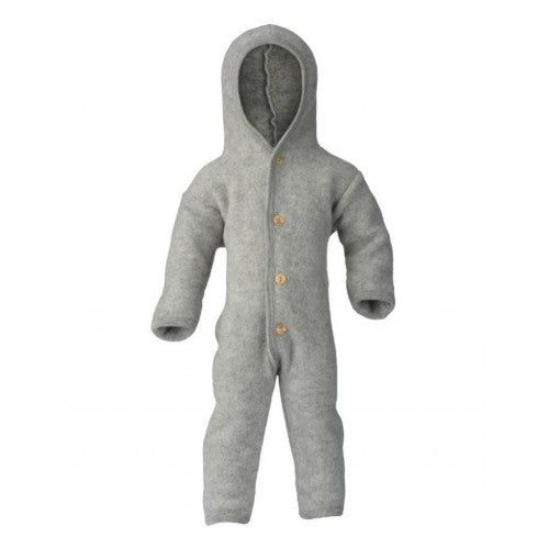 Engel heldragt til baby i merino uld i farven Light Grey Melange, størrelse 74/80