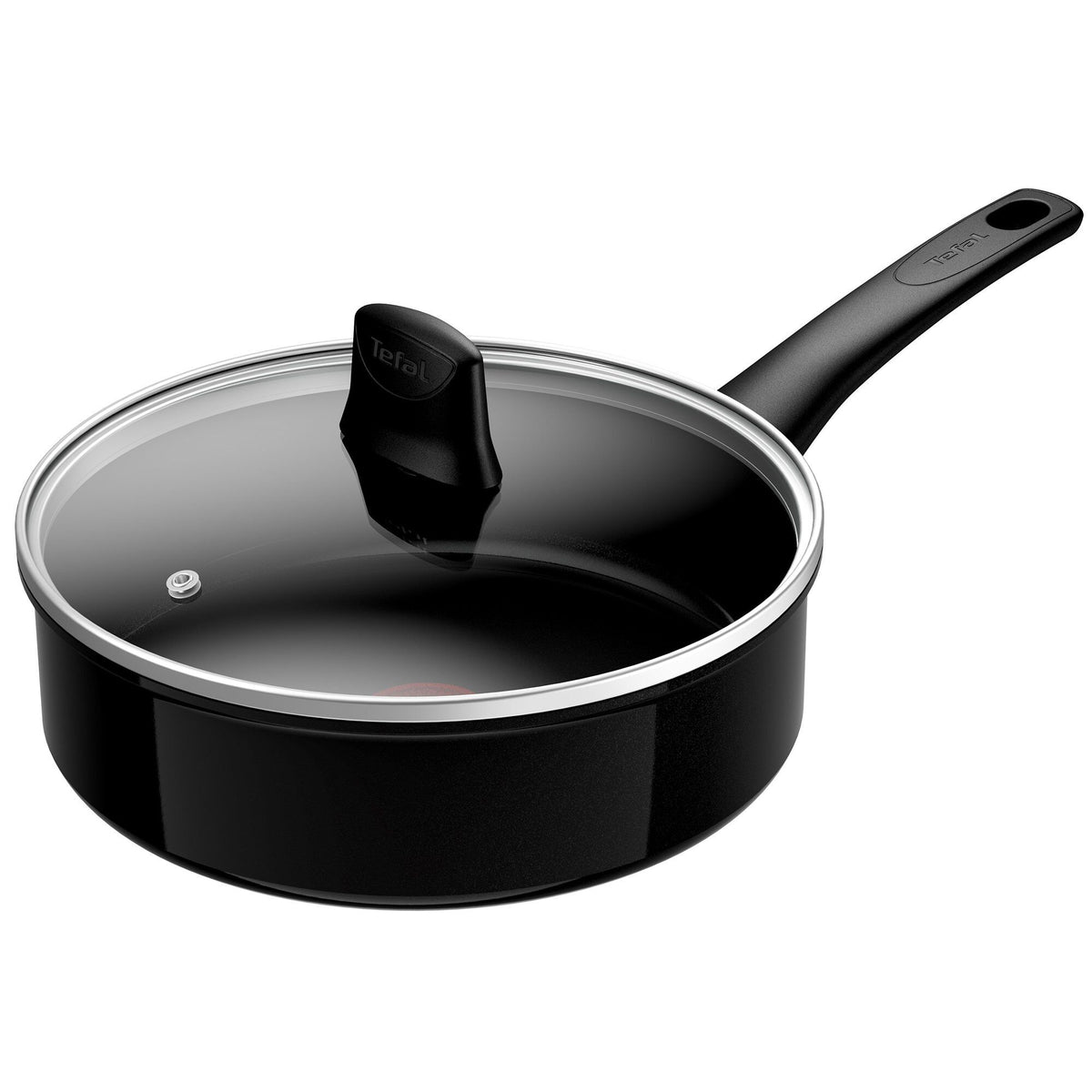 Tefal Renew ON sort traktørpande på 24 cm med låg